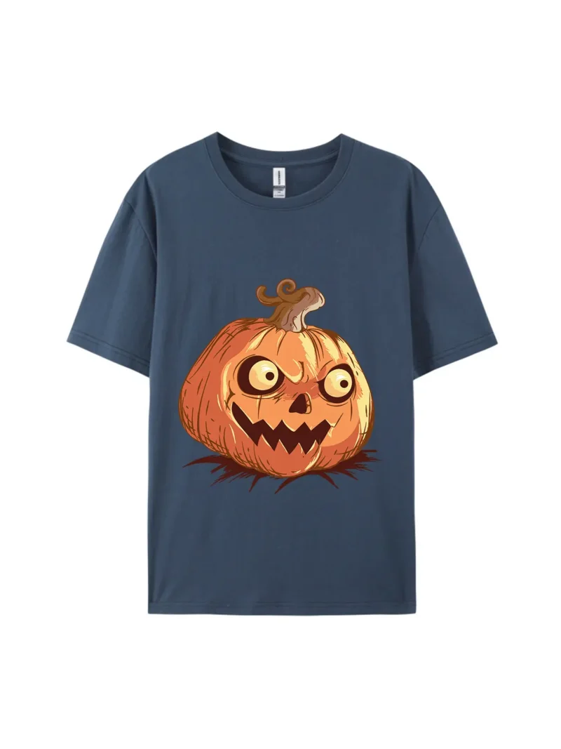 Halloween Angry Pumpkin Graphic Tee - Image 3