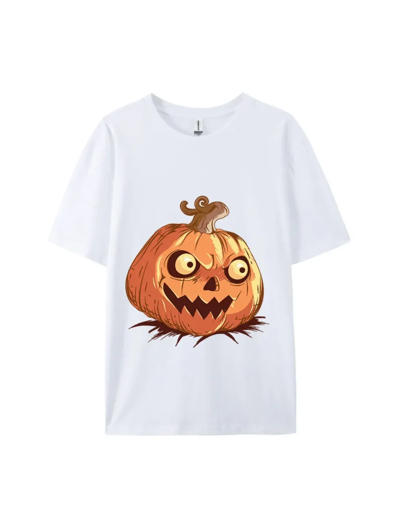 Halloween Angry Pumpkin Graphic Tee - Image 4