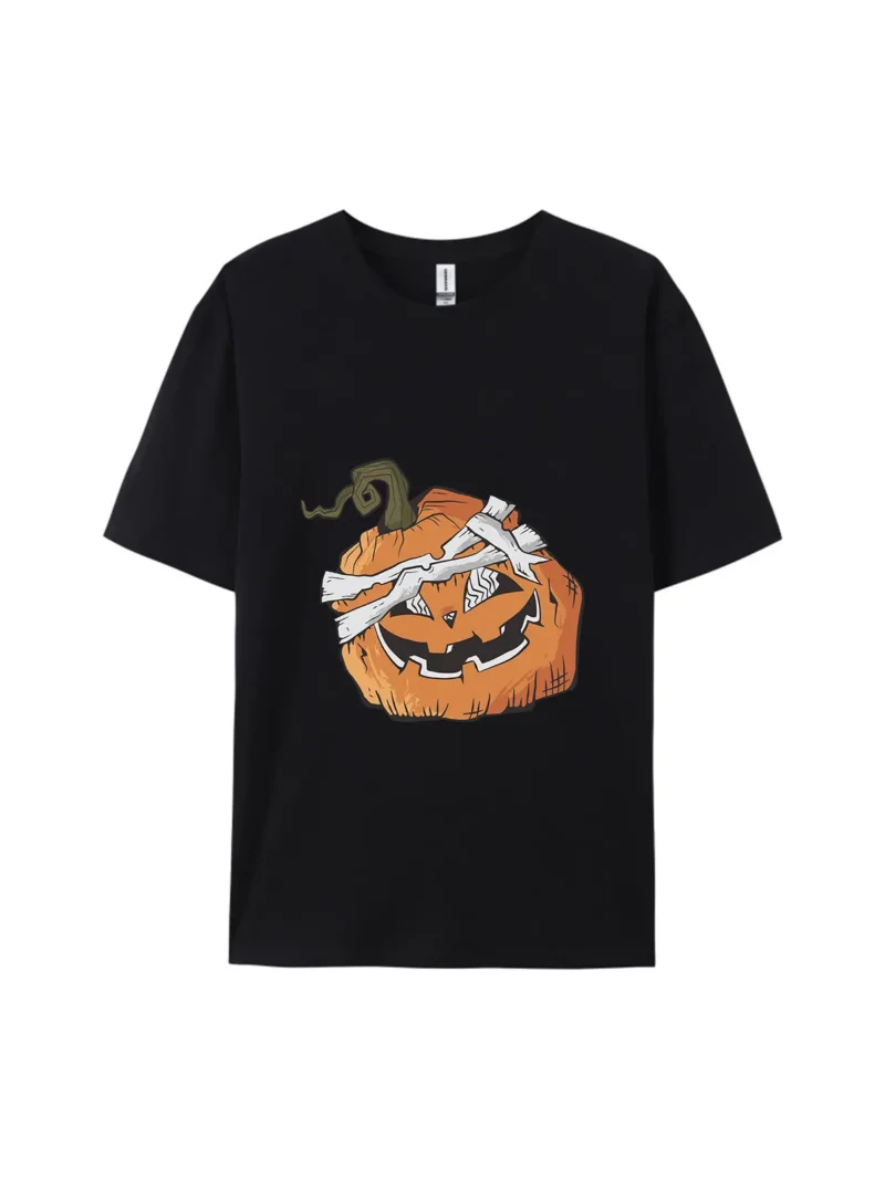 Halloween Bandaged Pumpkin Graphic Tee - Image 2