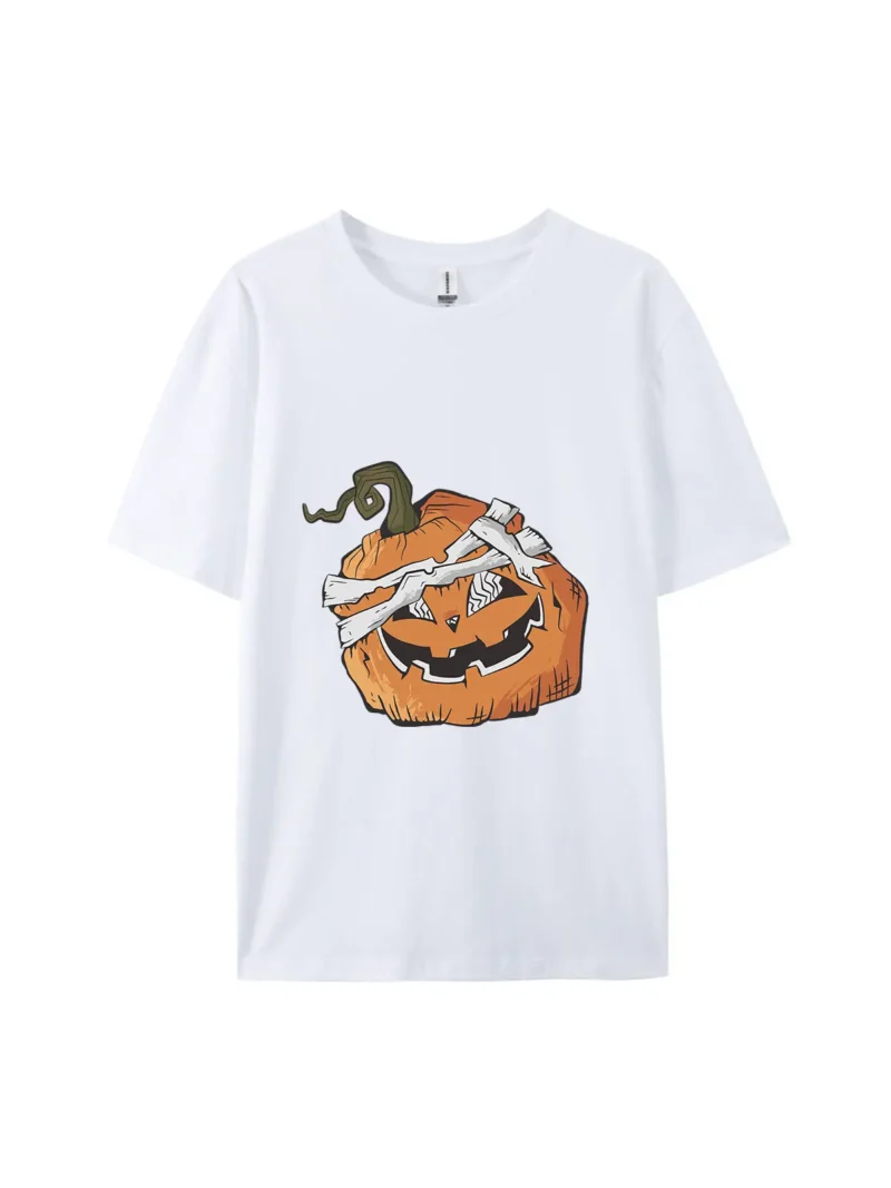 Halloween Bandaged Pumpkin Graphic Tee - Image 4