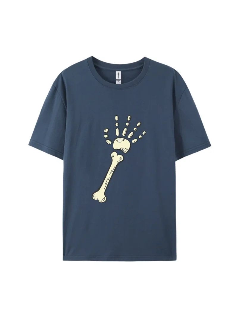 Halloween Bone & Skeleton Hand Graphic Tee - Image 2