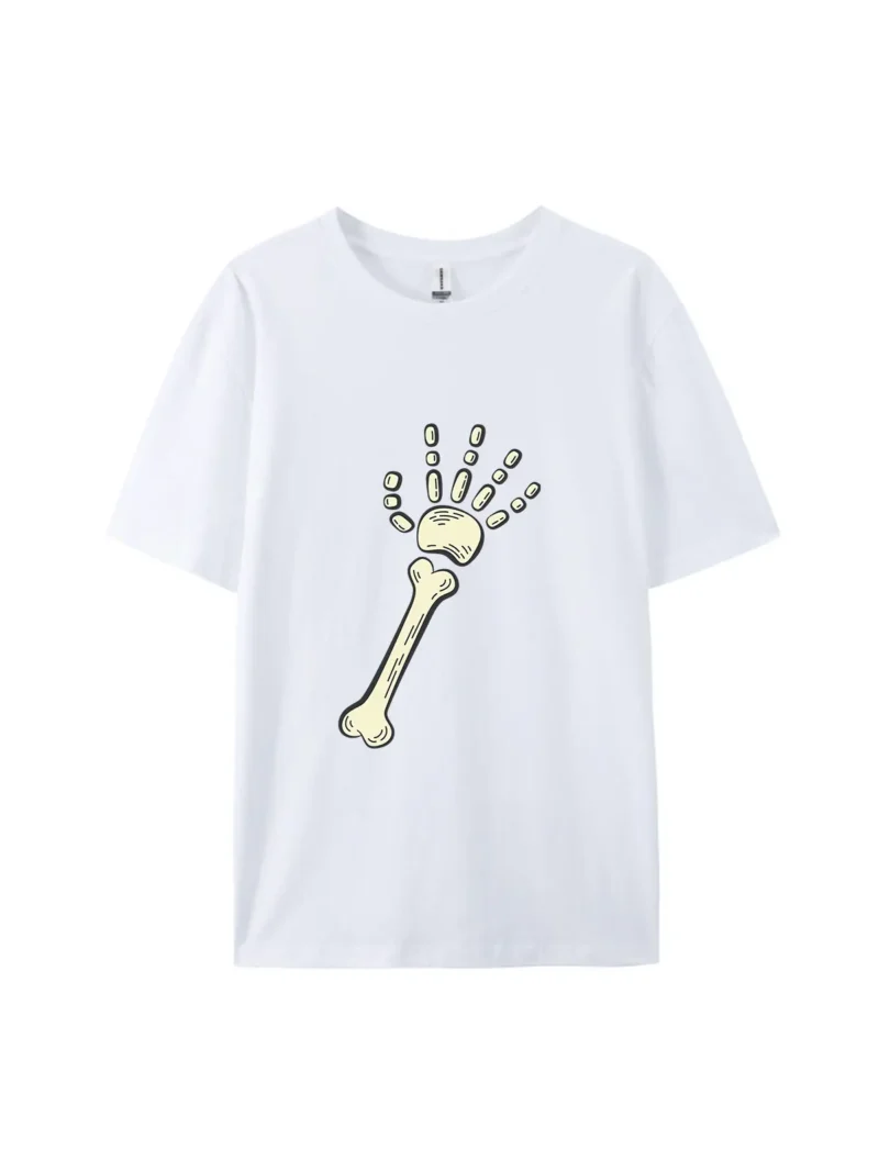 Halloween Bone & Skeleton Hand Graphic Tee - Image 4
