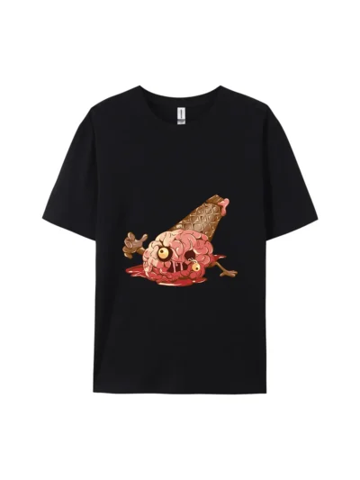 Halloween Cartoon Brain Ice Cream Graphic Tee