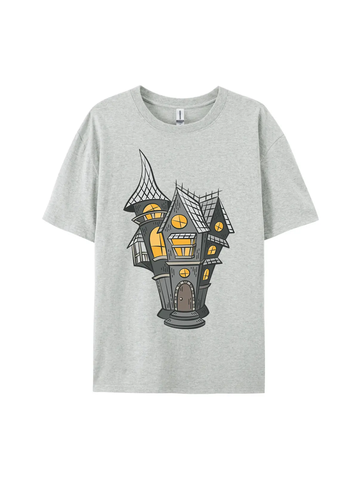 Cartoon Haunted House Style C Graphic Tee