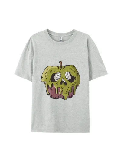 Cartoon Poison Apple with Skull Graphic Tee