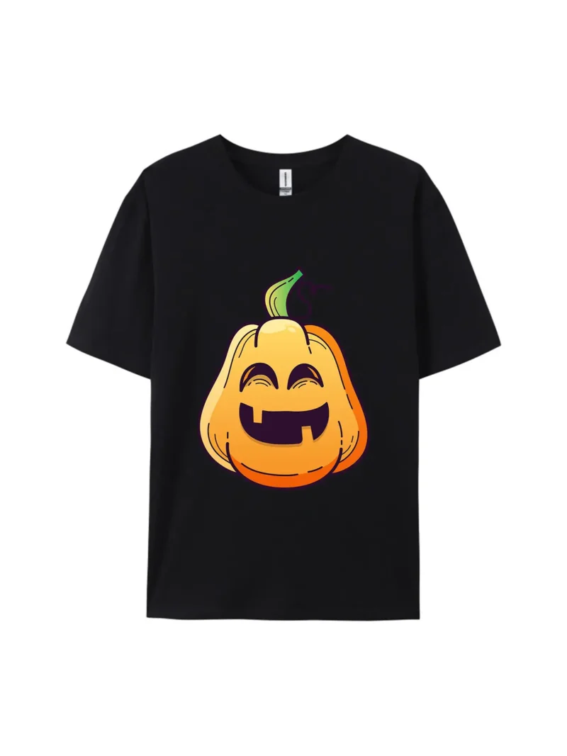 Cartoon Pumpkin Head Style D Graphic Tee - Image 2