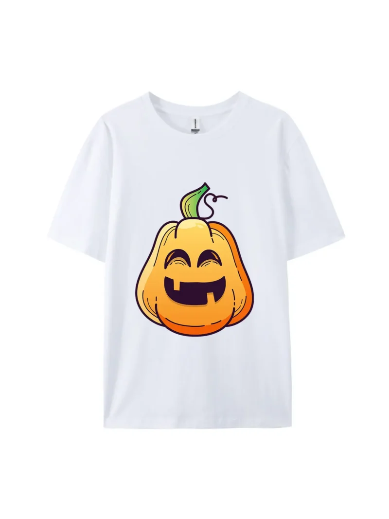 Cartoon Pumpkin Head Style D Graphic Tee - Image 4