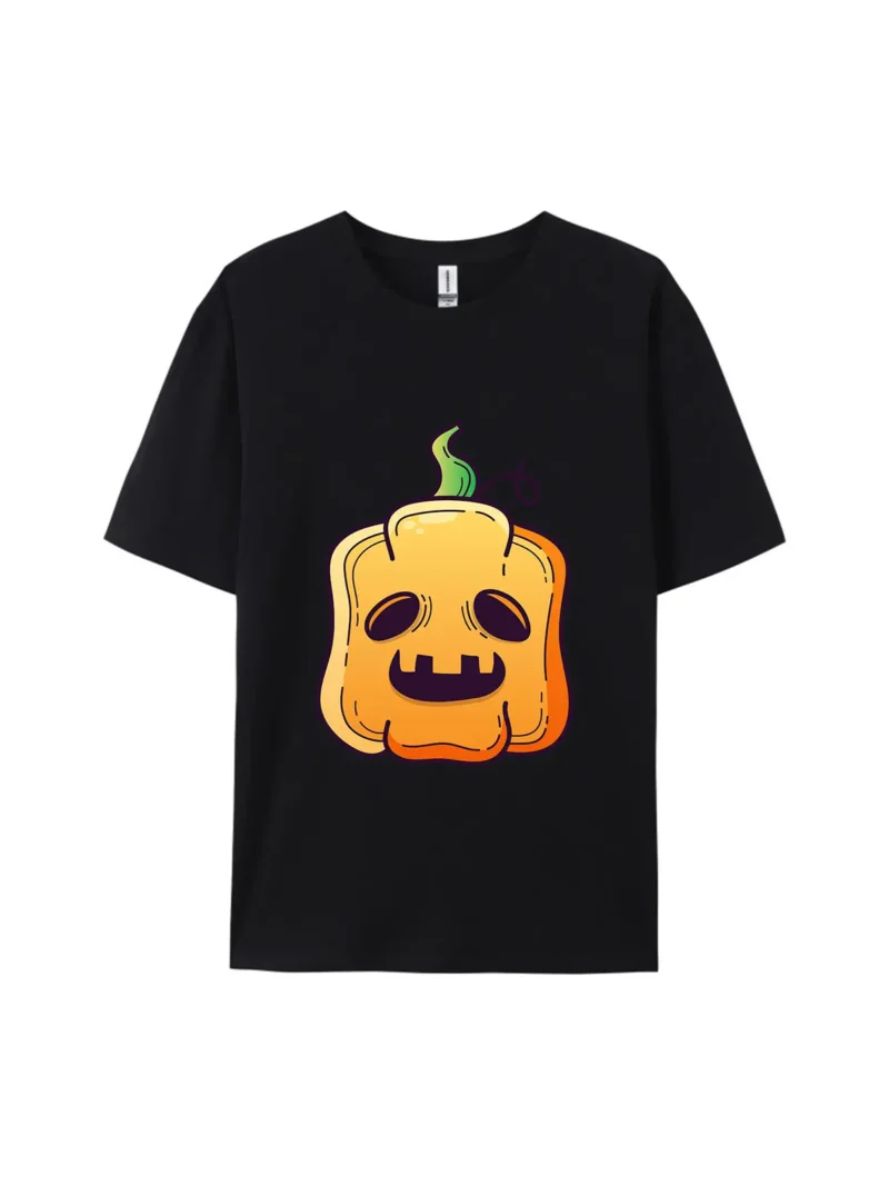 Cartoon Pumpkin Head Style E Graphic Tee - Image 2