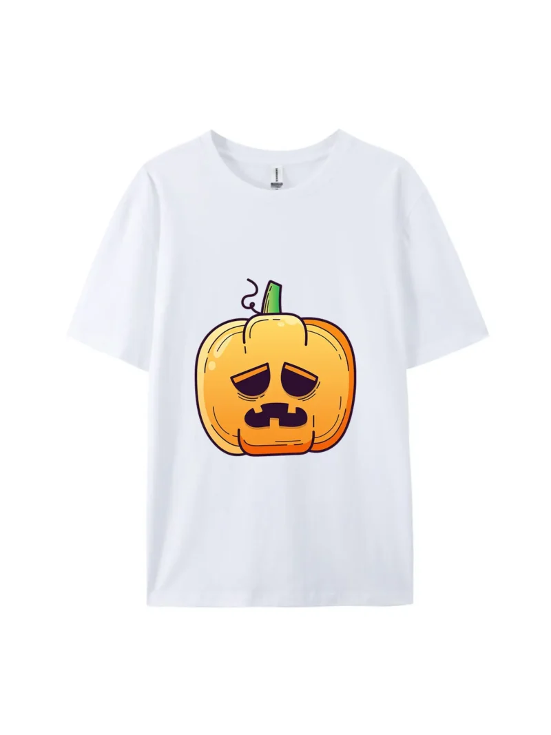 Cartoon Pumpkin Head Style F Graphic Tee - Image 4