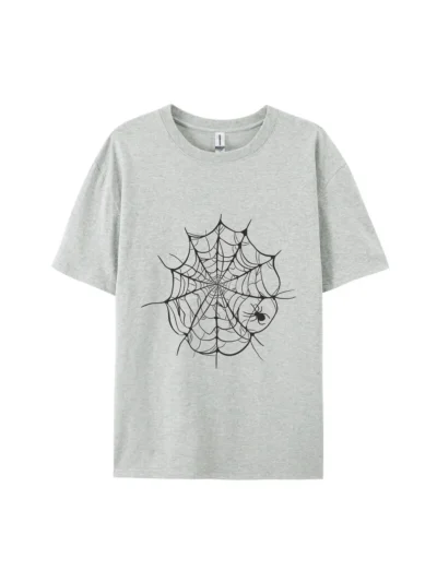 Creative Spider With Web A Graphic Tee