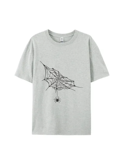 Creative Spider With Web Graphic Tee
