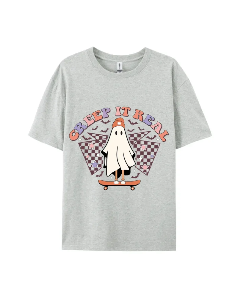 Halloween Creep It Real Skate Ghost Graphic Tee