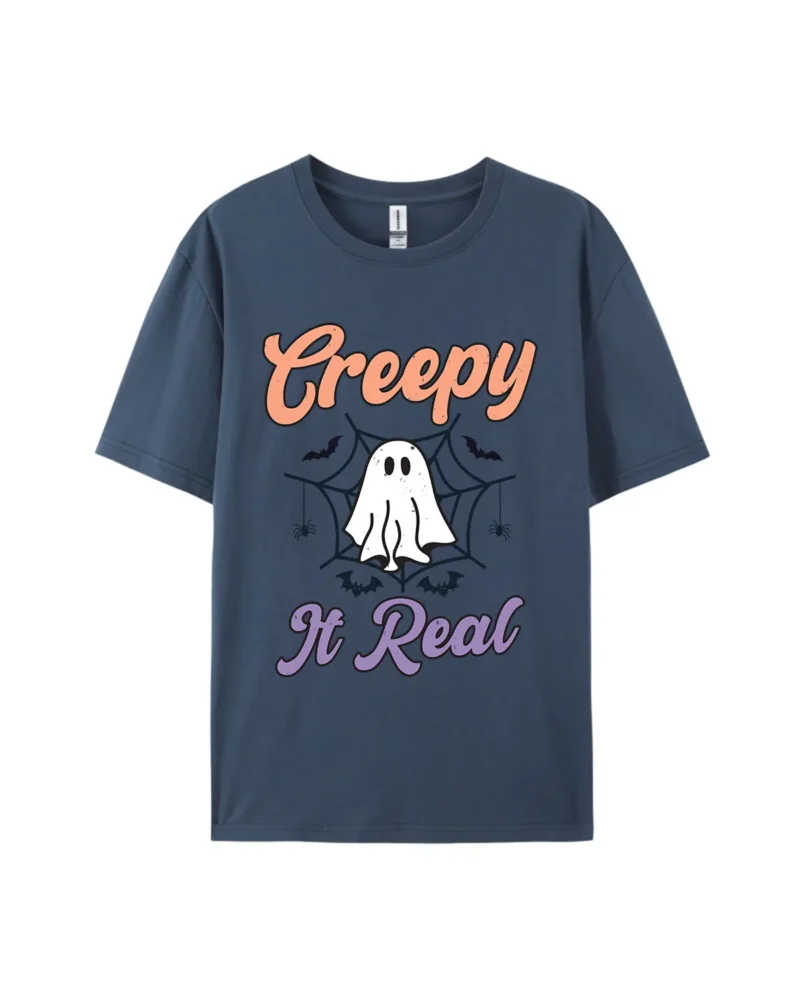 Halloween Creepy It Real Ghost Graphic Tee - Image 3