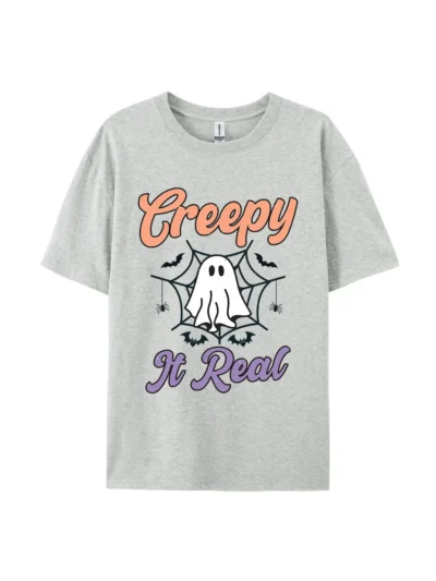 Halloween Creepy It Real Ghost Graphic Tee