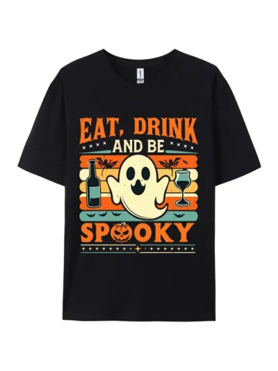 Halloween Eat Drink And Be Spooky Ghost Graphic Tee