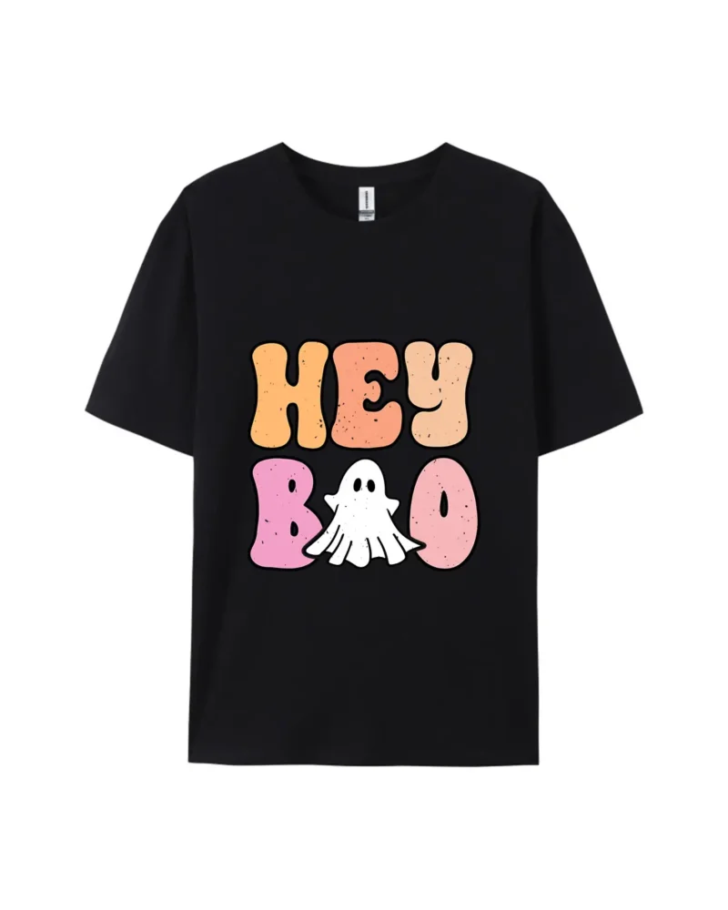 Halloween “Hey Boo Ghost” Graphic Tee - Image 2