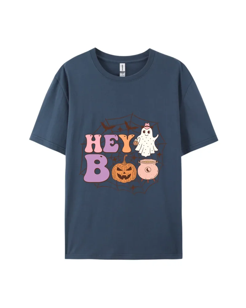 Hey Boo Ghost & Pumpkin Graphic Tee - Image 3