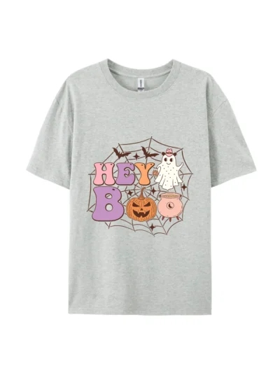 Hey Boo Ghost & Pumpkin Graphic Tee