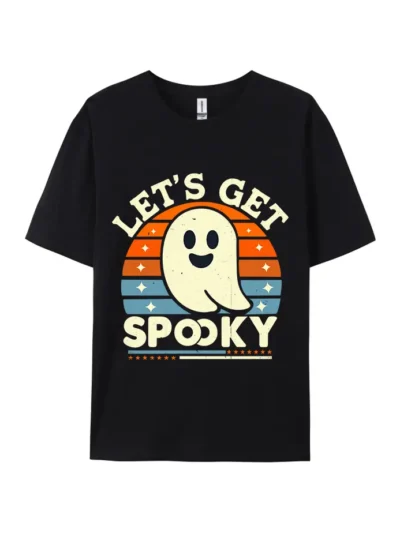 Halloween Let's Get Spooky Ghost Graphic Tee