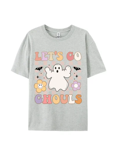 Halloween Let's Go Ghouls Ghost Graphic Tee