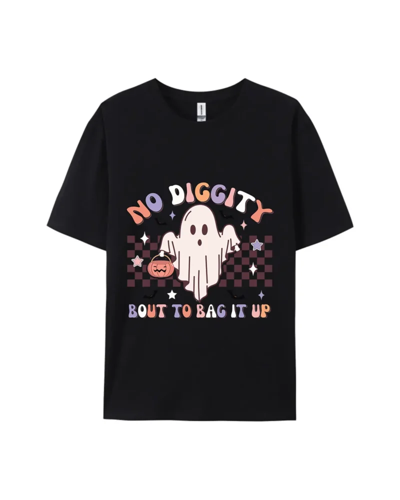 Halloween No Diggity Ghost Graphic Tee - Image 2