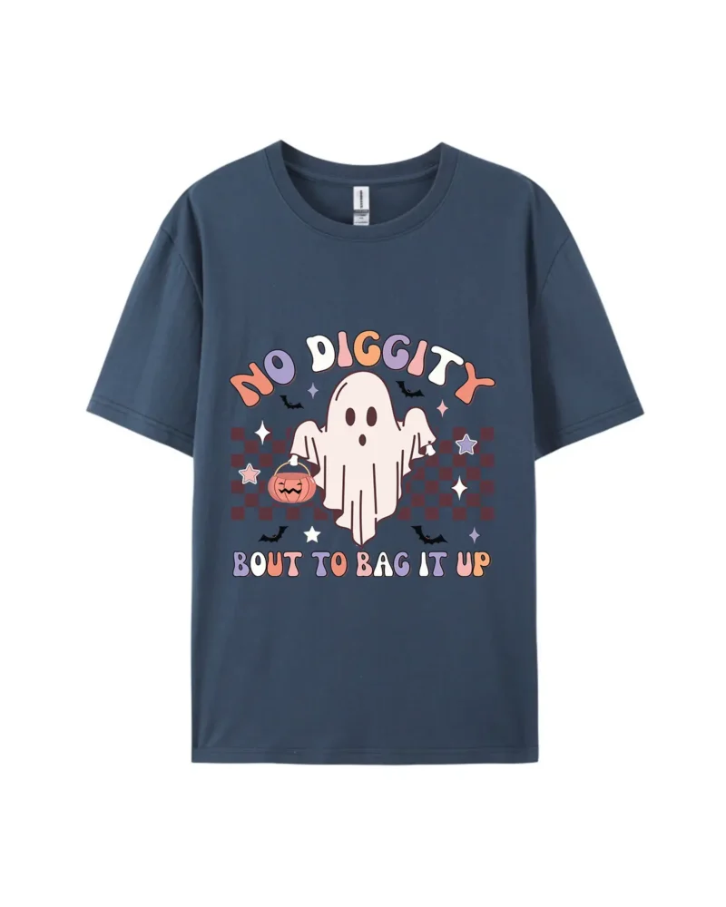 Halloween No Diggity Ghost Graphic Tee - Image 3