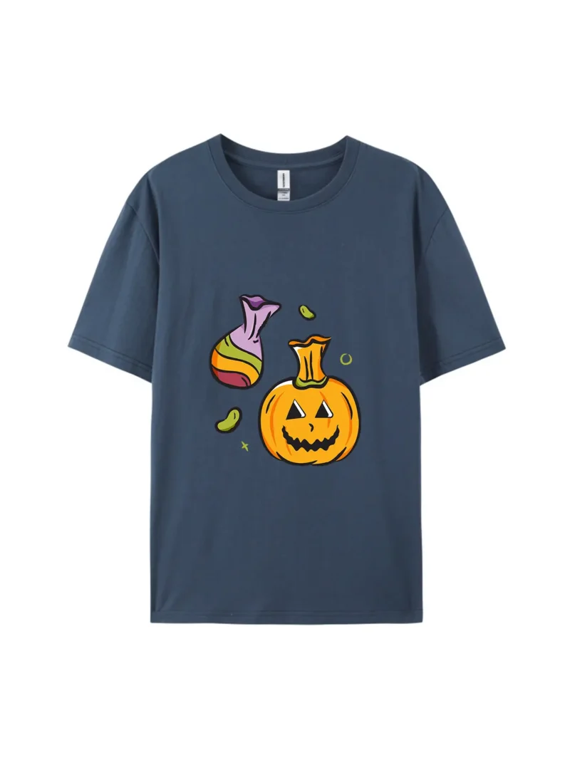 Halloween Pumpkin & Candy Bag Graphic Tee - Image 3