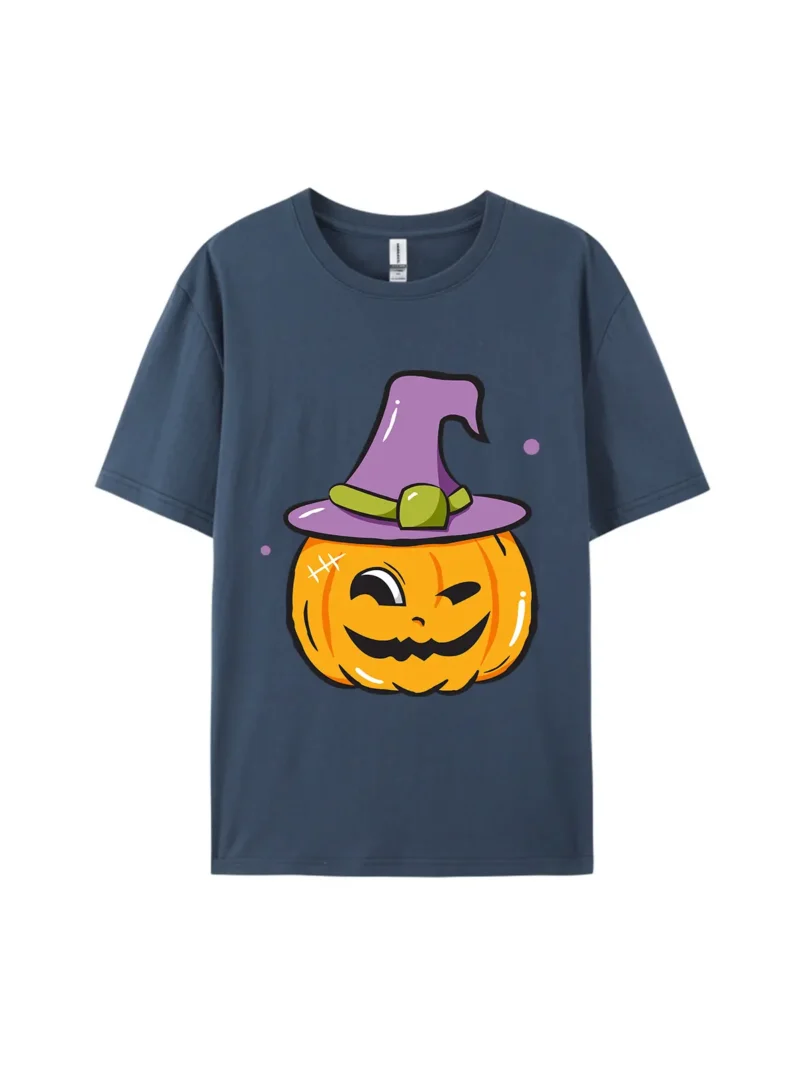 Halloween Pumpkin Style J Graphic Tee - Image 3