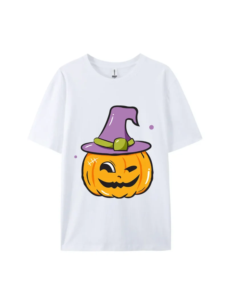 Halloween Pumpkin Style J Graphic Tee - Image 4
