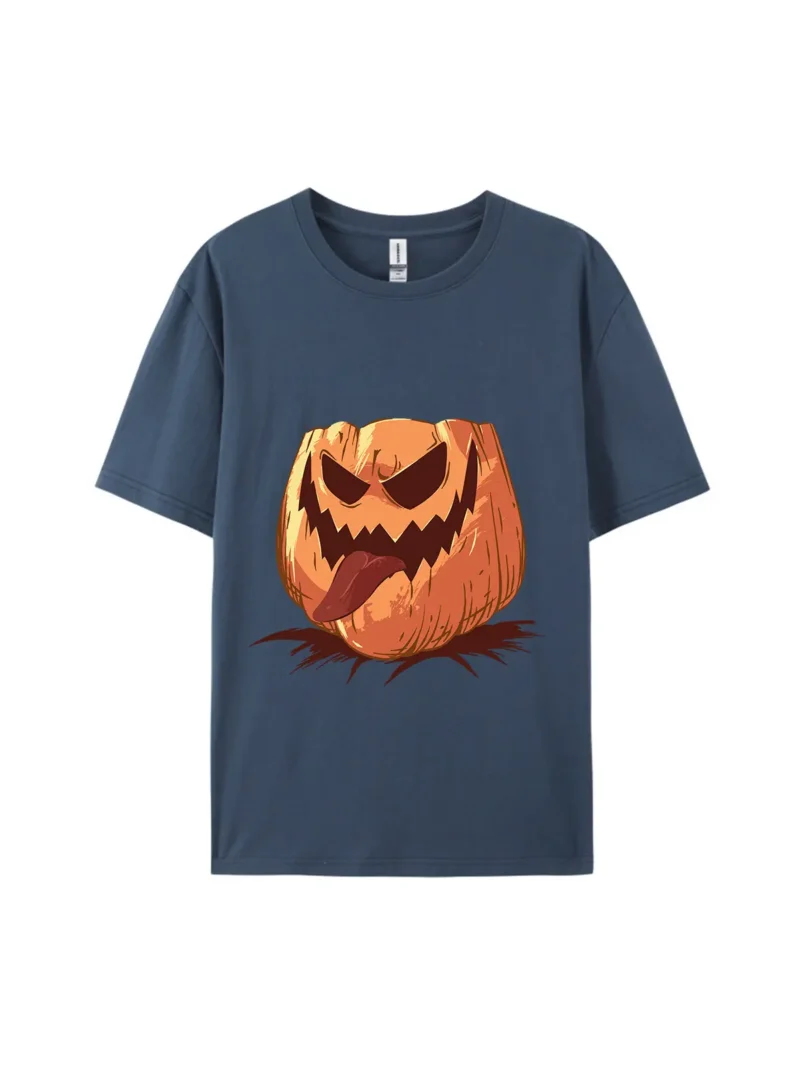 Spooky Pumpkin With Tongue Graphic Tee - Image 3