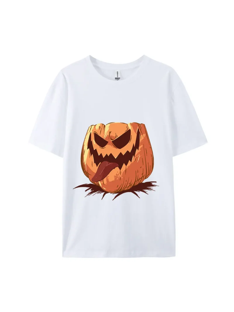Spooky Pumpkin With Tongue Graphic Tee - Image 4