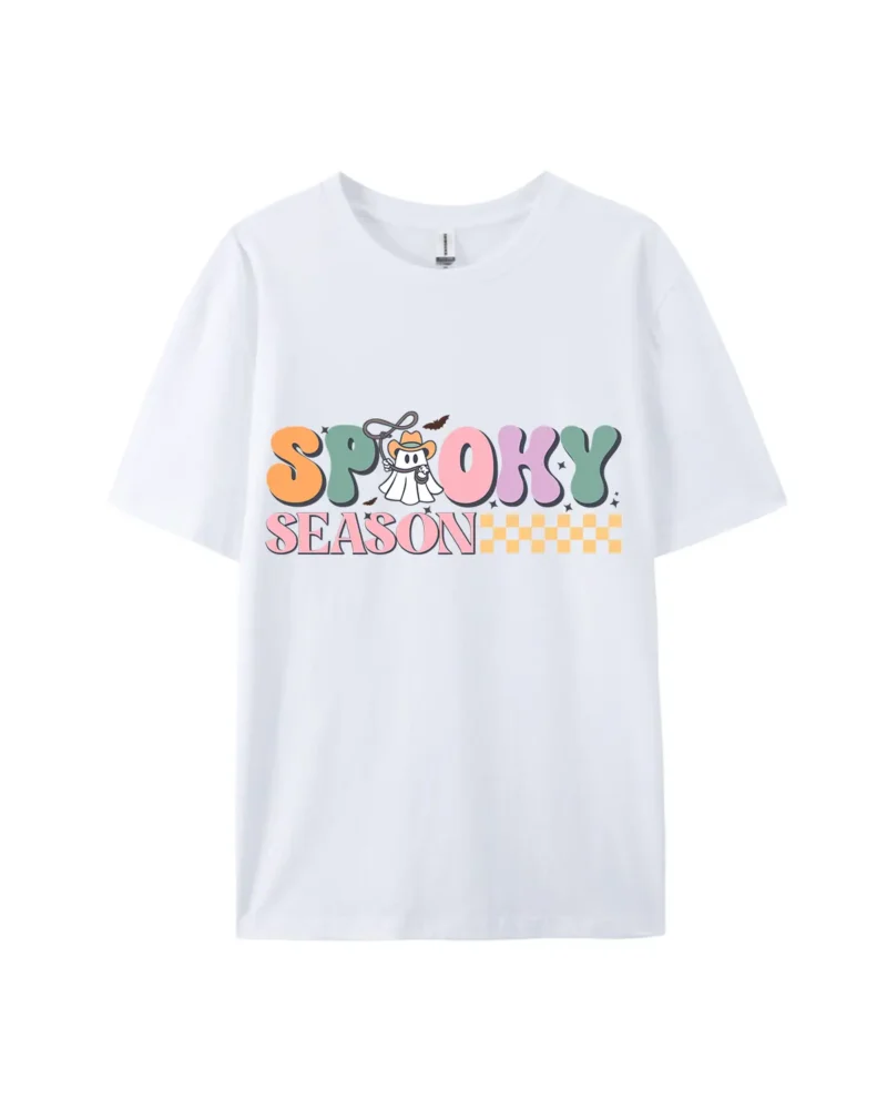 Halloween Spooky Season Ghost Style D Graphic Tee - Image 4