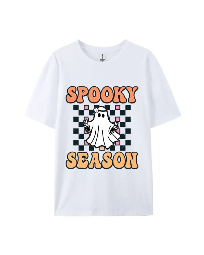 Halloween Spooky Season Ghost Style E Graphic Tee - Image 4