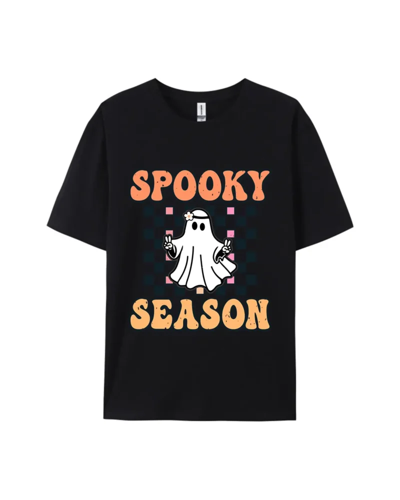 Halloween Spooky Season Ghost Style E Graphic Tee - Image 2