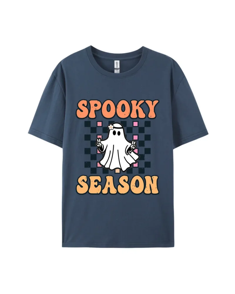 Halloween Spooky Season Ghost Style E Graphic Tee - Image 3