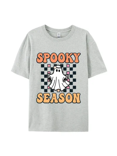 Halloween Spooky Season Ghost Style E Graphic Tee