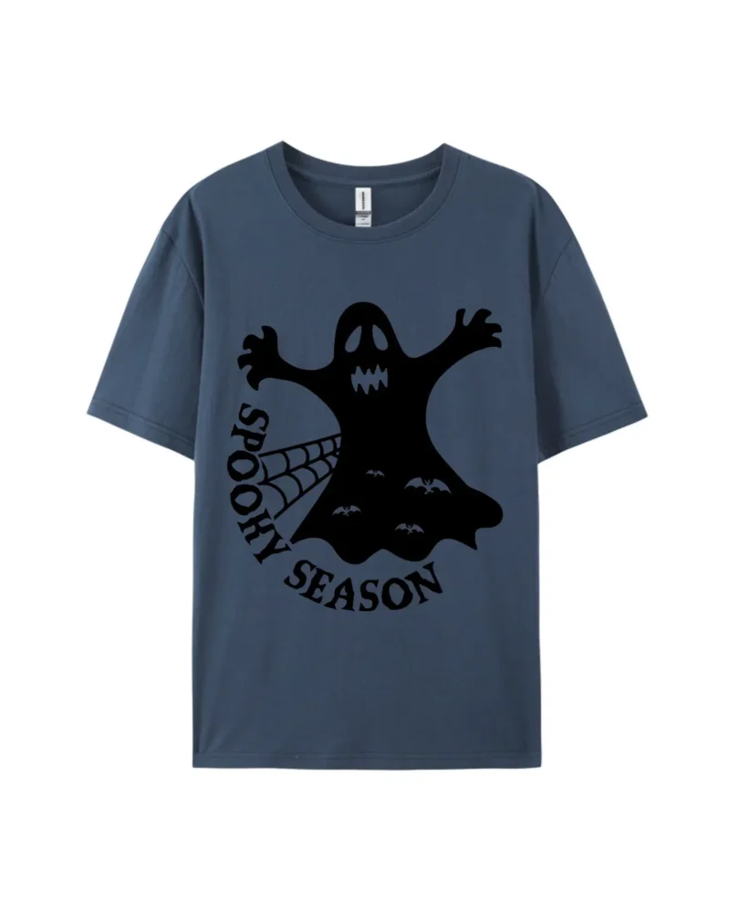 Spooky Season Ghost Web Bat Graphic Tee - Image 2