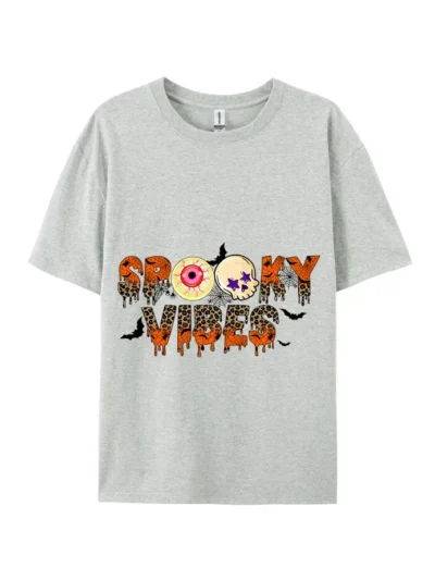 Halloween Spooky Vibes Eyeballs Graphic Tee