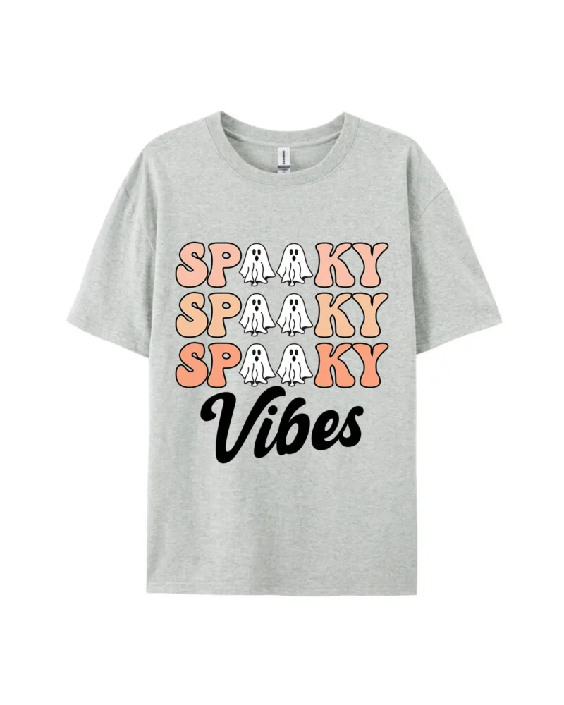 Halloween Spooky Vibes Letters Graphic Tee
