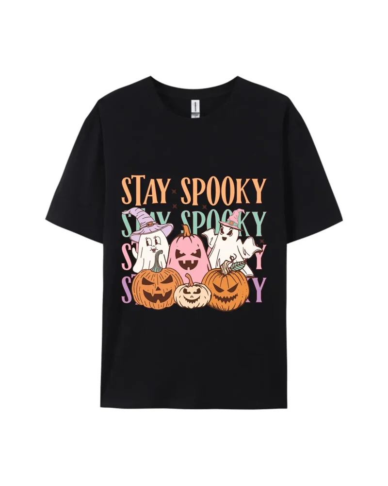 Stay Spooky Ghost Pumpkin Graphic Tee - Image 2