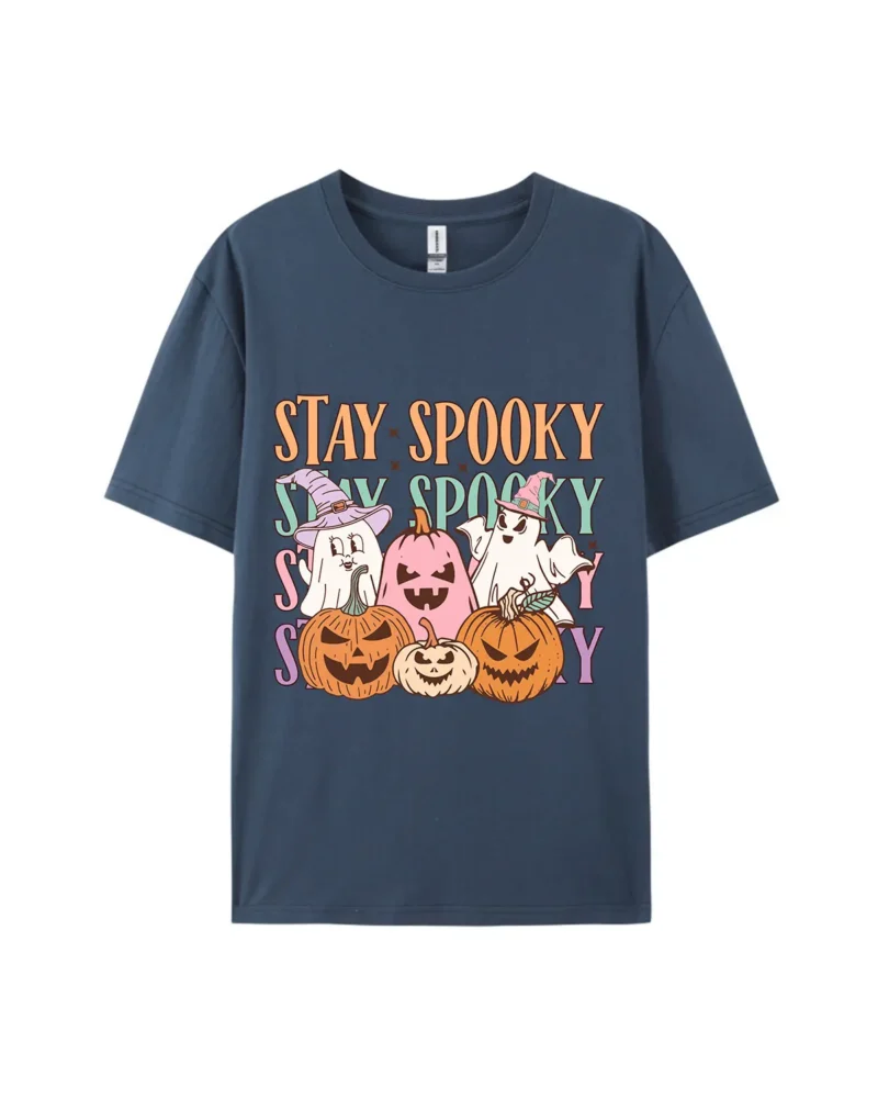 Stay Spooky Ghost Pumpkin Graphic Tee - Image 3