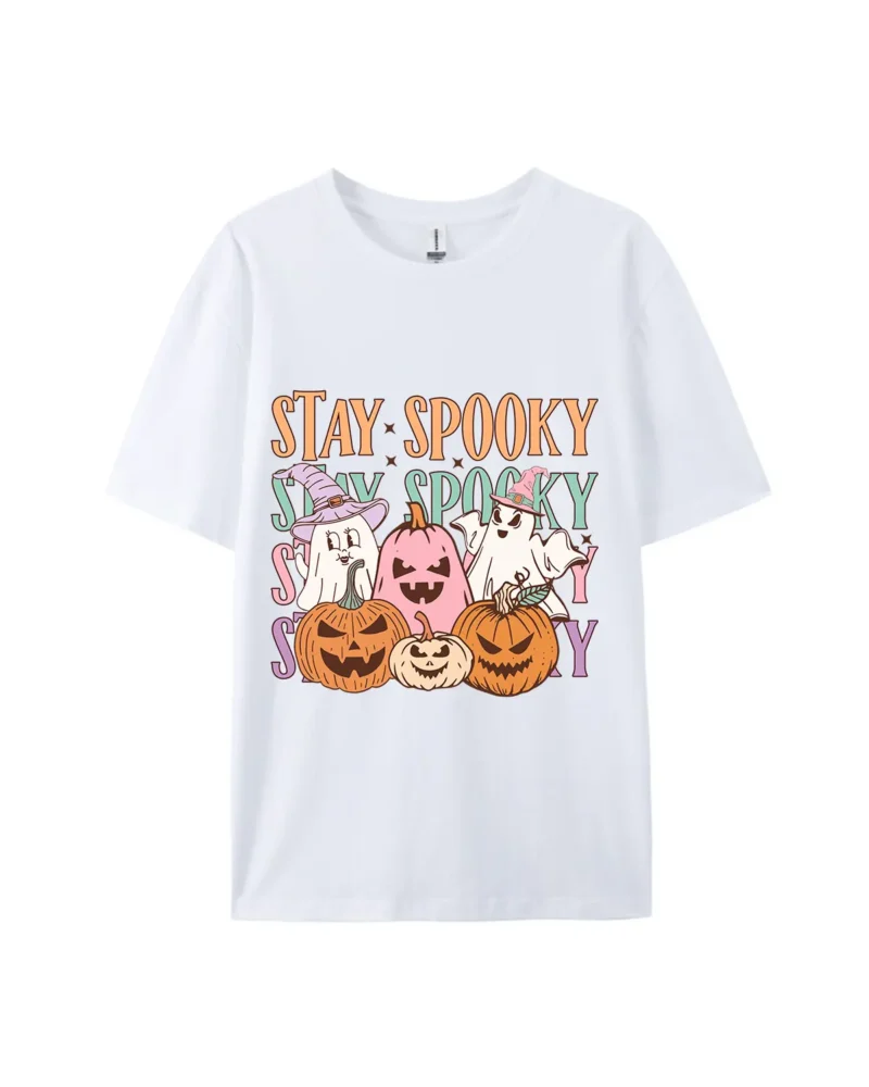 Stay Spooky Ghost Pumpkin Graphic Tee - Image 4