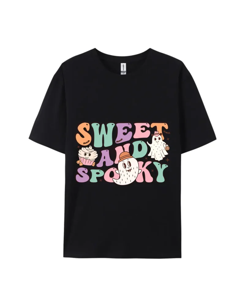 Sweet & Spooky Ghost Cupcake Graphic Tee - Image 2