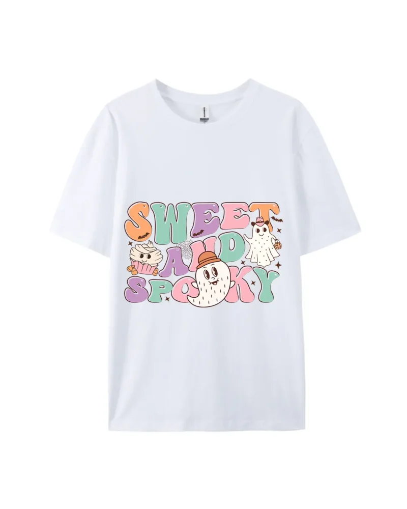 Sweet & Spooky Ghost Cupcake Graphic Tee - Image 4