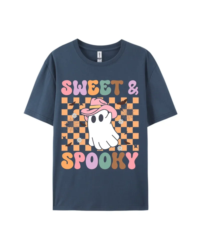 Halloween Sweet & Spooky Ghost Graphic Tee - Image 2