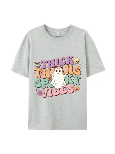 Halloween Thick Thighs Spooky Vibes Graphic Tee