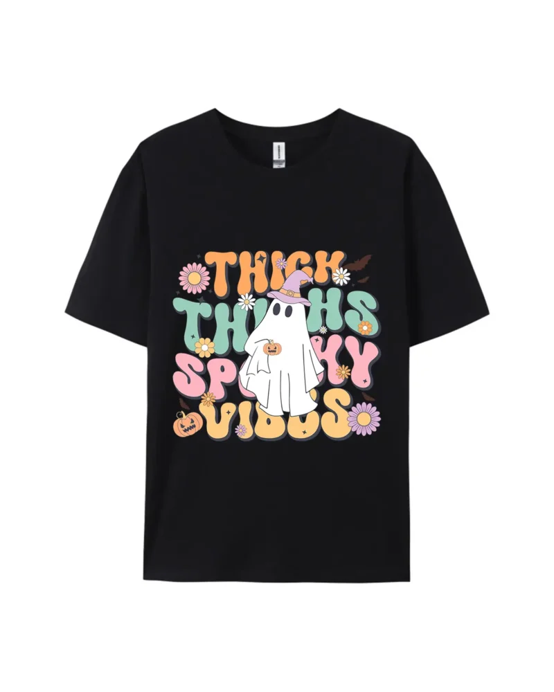 Thick Thighs Spooky Vibes Style A Graphic Tee - Image 2