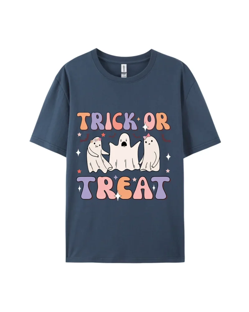 Halloween Trick Or Treat Ghost Graphic Tee - Image 3