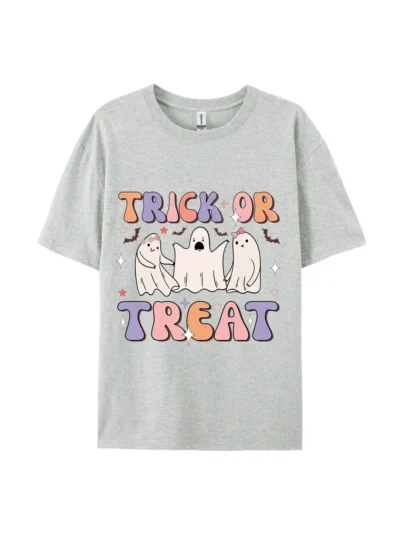 Halloween Trick Or Treat Ghost Graphic Tee