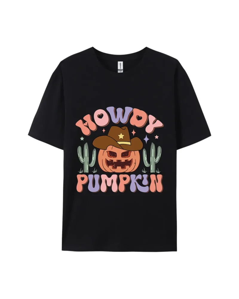 Western Cowboy Pumpkin Graphic Tee - Image 2